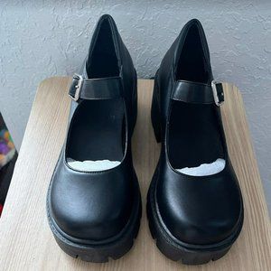 Black Mary-Jane Platforms